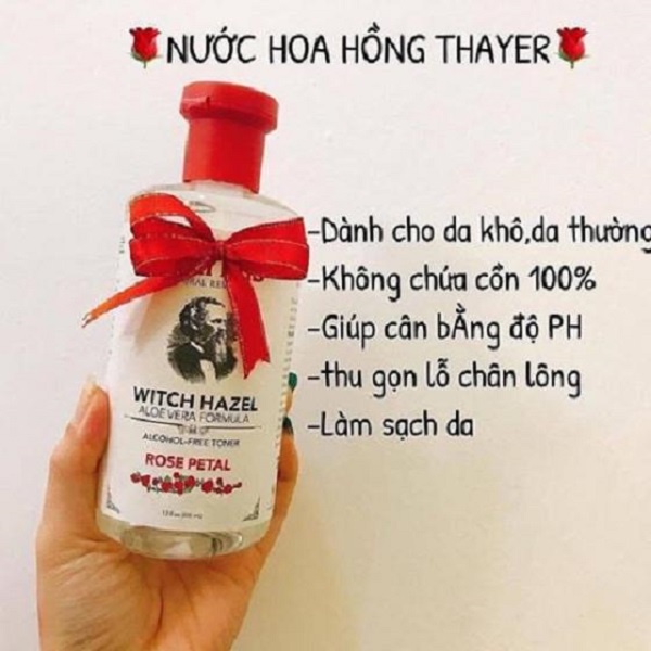 Nước hoa hồng Làm Sạch, Se Khít Lỗ Chân Lông Thayers Witch Hazel Toner Rose Petal 355ml - Hương hoa hồng 355ml