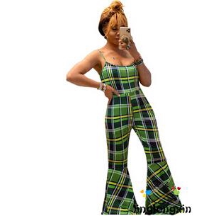 Jumpsuit Hai Dây Ống Rộng Hở Lưng Gợi Cảm Cho Nữ