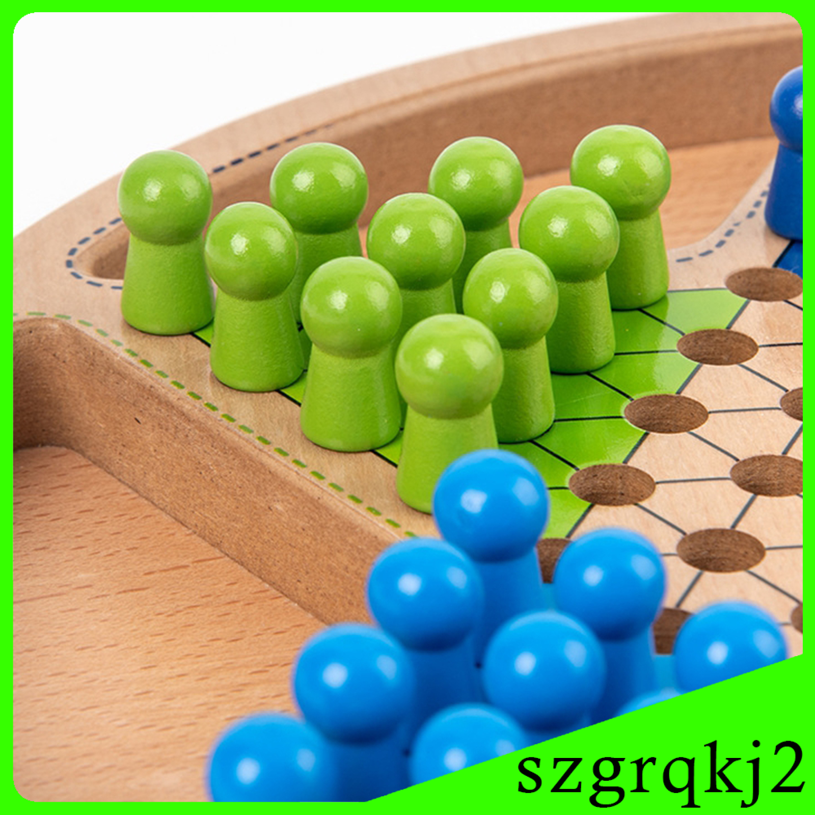 Newest 2 in 1 Wooden Chinese Checkers Board Game Set with Colorful Pegs Style1