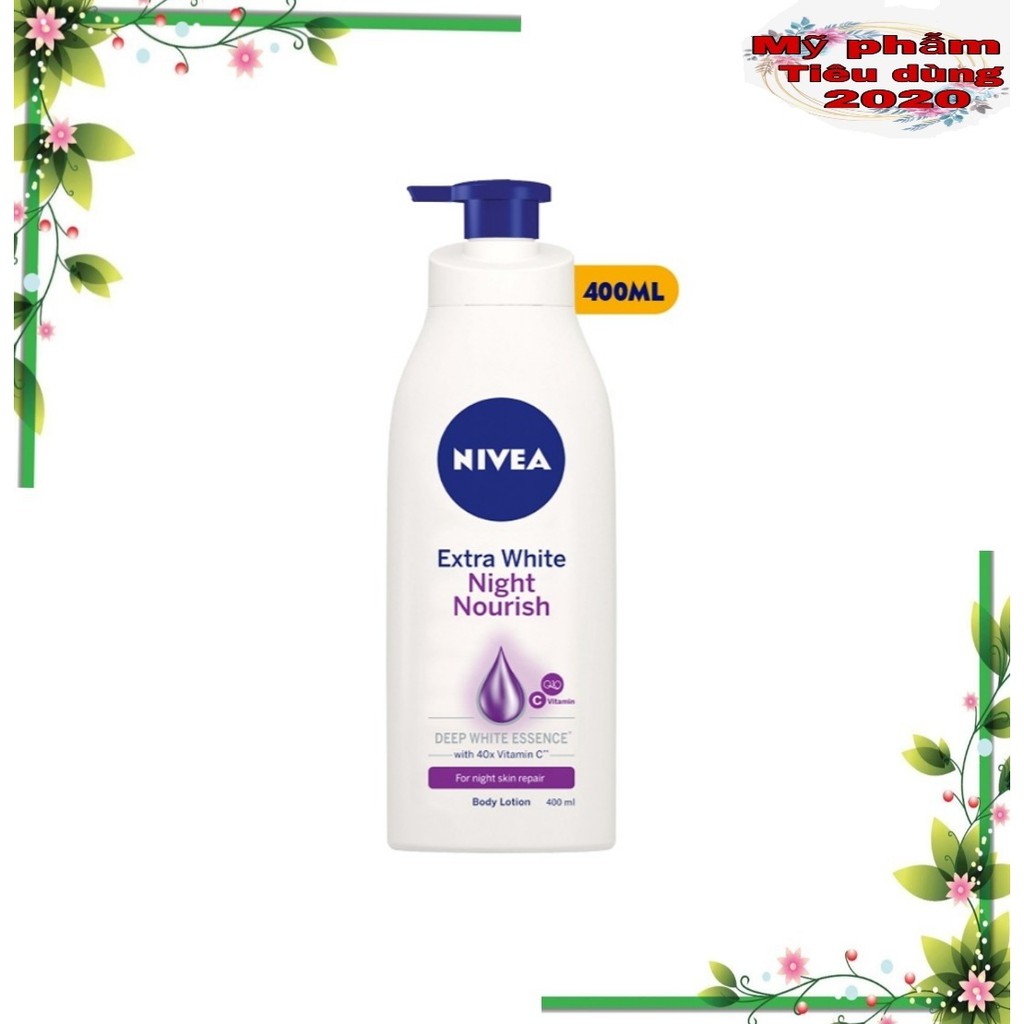 Bộ đôi Sữa dưỡng thể NIVEA trắng da mềm mịn Ngày 400ml & Đêm 400ml