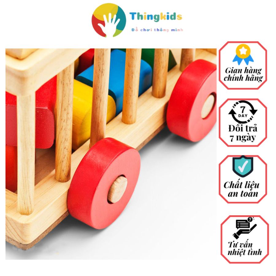 Đồ chơi gỗ xe cũi thả hình Gold Cat - Thingkids