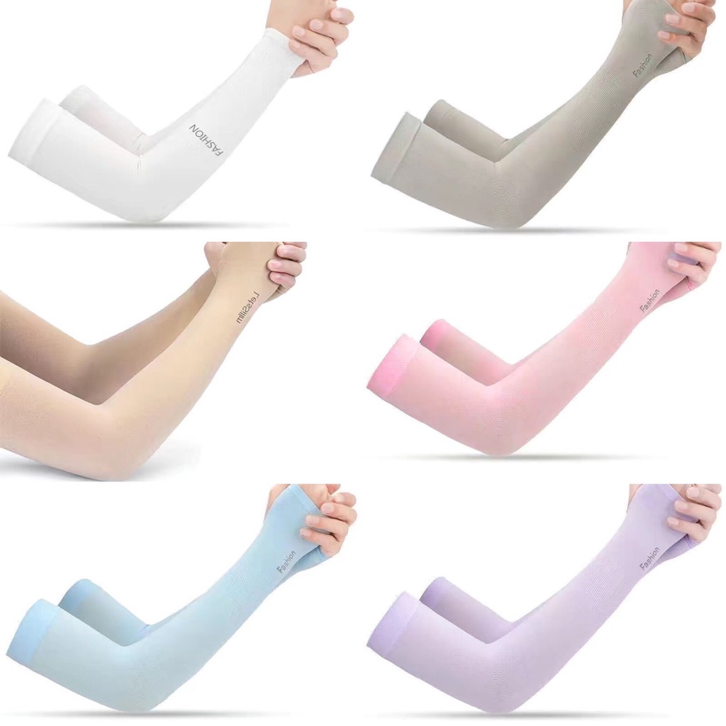 Găng Tay Chống Nắng Xỏ Ngón Jengiang In Chữ Let's Slim
