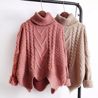 (Order-M) Ulzzang Áo len vặn thừng cổ lọ M083 KS