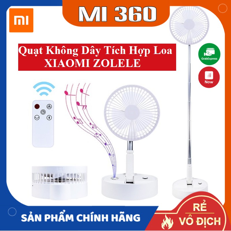 Quạt Không Dây Tích Hợp Loa Nghe Nhạc Xiaomi Zolele✅ Gấp Gọn Điều Chỉnh Độ Cao✅Kèm Remote Điều Khiển✅Hàng Chính Hãng