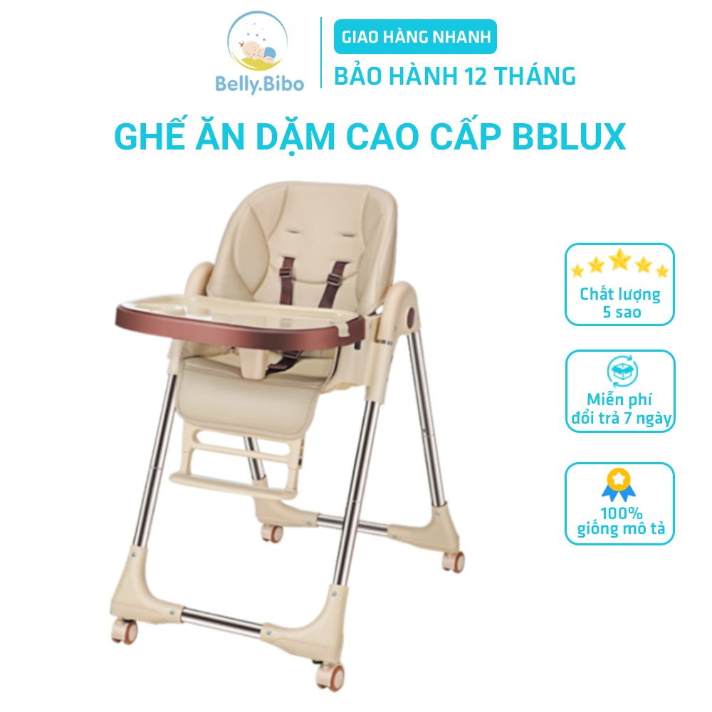 Ghế Ăn Dặm BellyBaby Lux01 Và BB105 Phiên Bản Nâng Cấp 2021 Gấp Gọn, Bàn Ăn Rông, Ngả Lưng Ghế 140 Độ