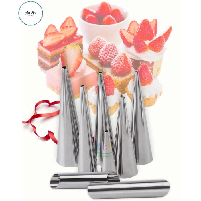 Khuôn inox làm bánh sừng bò, ốc quế, bánh mì xoắn ốc