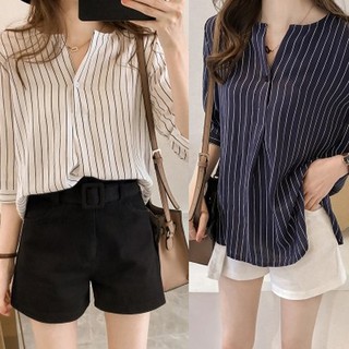 Xả hàng Áo kiểu nữ bigsize size lớn plus size form rộng kẻ sọc mẫu đẹp giá rẻ từ 45kg - 70kg