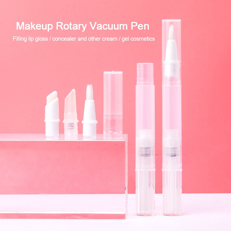 Lọ Rỗng Đựng Kem Nền Dạng Lỏng 3ml / 5ml Kèm Cọ Trang Điểm Tiện Dụng Khi Đi Du Lịch
