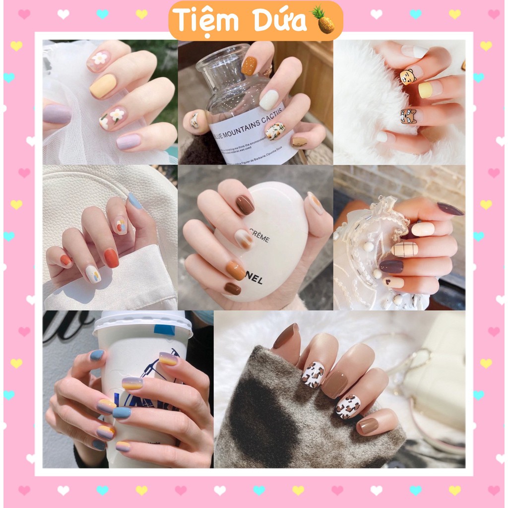Set 24 M&oacute;ng Tay Nail Giả Nghệ Thuật Full Box (TẶNG KEO D&Aacute;N)