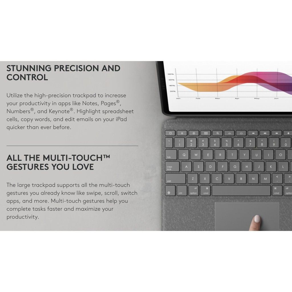 [Trả góp 0% LS] Bàn phím Logitech Folio Touch cho iPad Pro 11 inch, iPad Air 4 | BigBuy360 - bigbuy360.vn