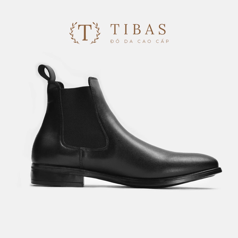 Giày Chelsea Boots Da Nguyên Tấm Cao Cấp Không Nhăn TIBAS, Chelsea Boot Cổ Cao Phong Cách Lịch Lãm.