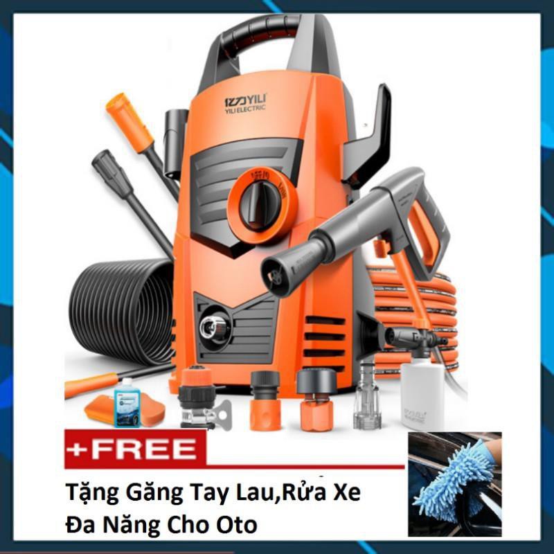 Bơm áp lực cao phun rửa oto xe hơi, xe máy 628 TL (Loại tốt) tặng gang tay lau xe M 241