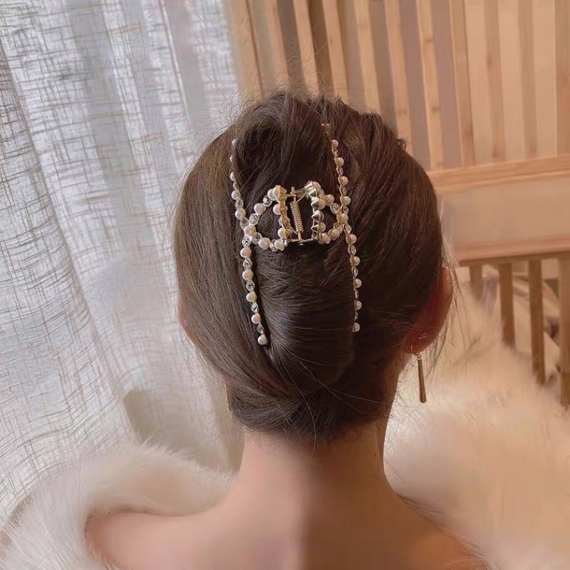 Kẹp tóc kim loại Hàn quốc đính đá