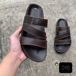 Dép da bò  3 quai cao cấp , D10