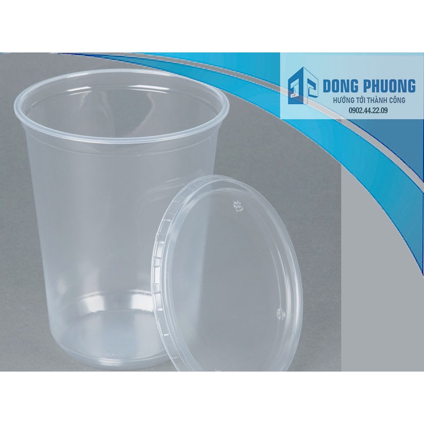 Bộ 50 ly nhựa trơn + nắp 800, 900, 1000ml nhựa PP dẻo dai ( ĐÔNG PHƯƠNG ĐỒ DÙNG 1 LẦN)