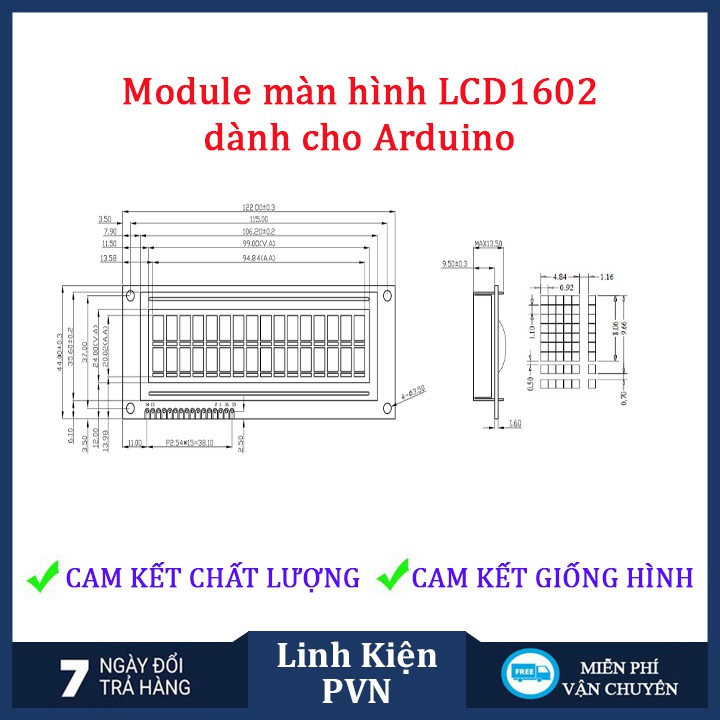 ✅ [CAM KẾT CHẤT LƯỢNG]  Module màn hình LCD1602 thích hợp mạch chuyển đổi - 2 màu