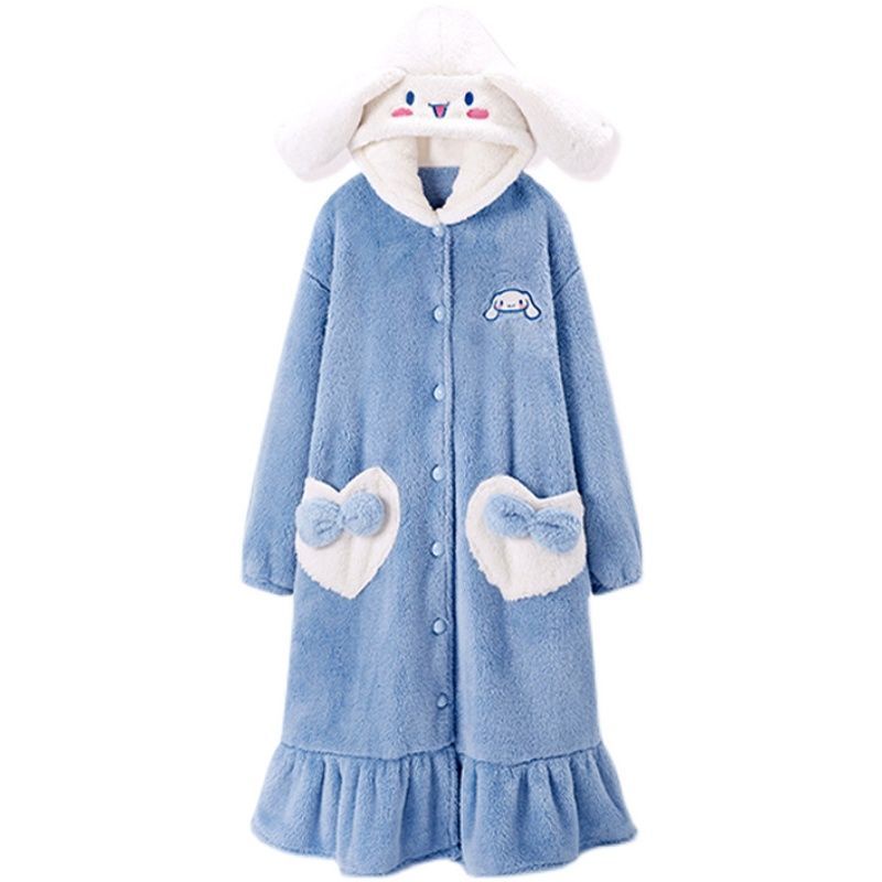 ❤️ Bán Nóng❤️Bộ Đồ Ngủ Pijama Vải Nỉ Dày Dặn In Hình Chú Chó Cinnamon Dễ Thương Thời Trang Mùa Đông Cho Nữ 2024