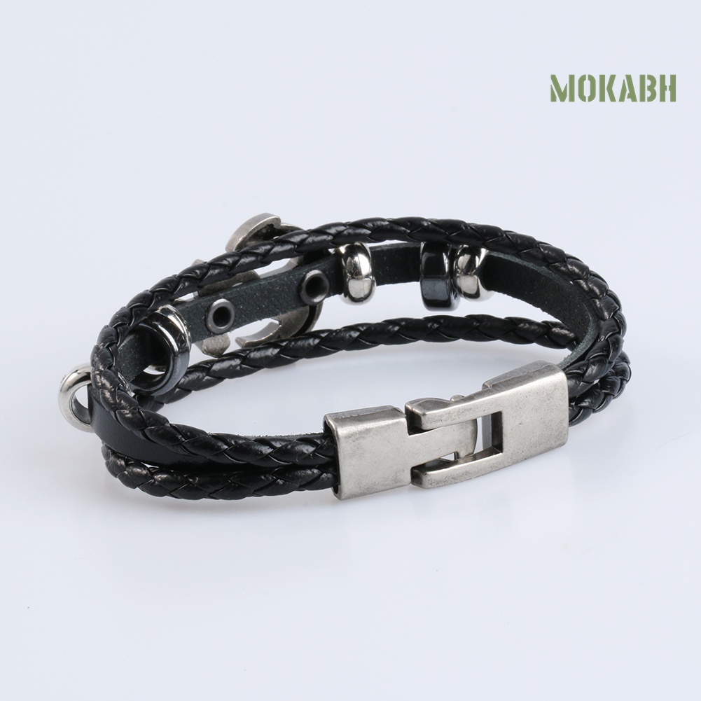 Vòng Đeo Tay Giả Da Kiểu Dáng Vintage Thời Trang Cá Tính Cho Nam