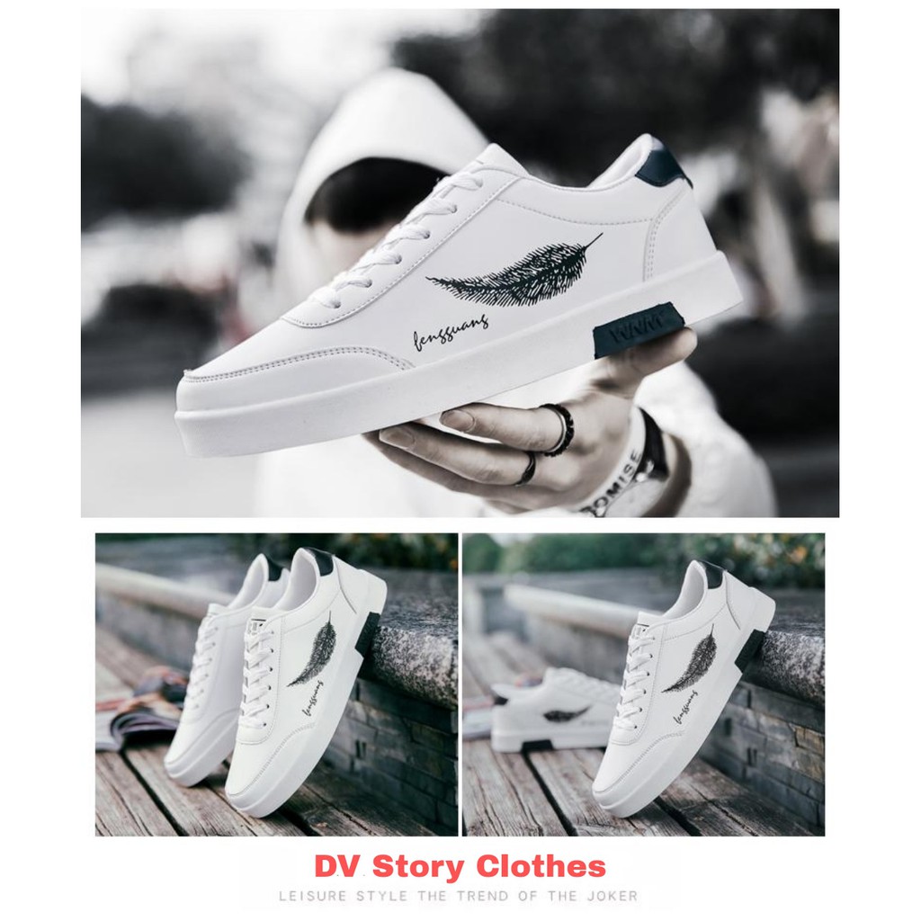 [Mã FAMAYMA2 giảm 10K đơn 50K] Giày thể thao nam in họa tiết lông vũ, giày thể thao phong cách Hàn Quốc mã DV5 | BigBuy360 - bigbuy360.vn