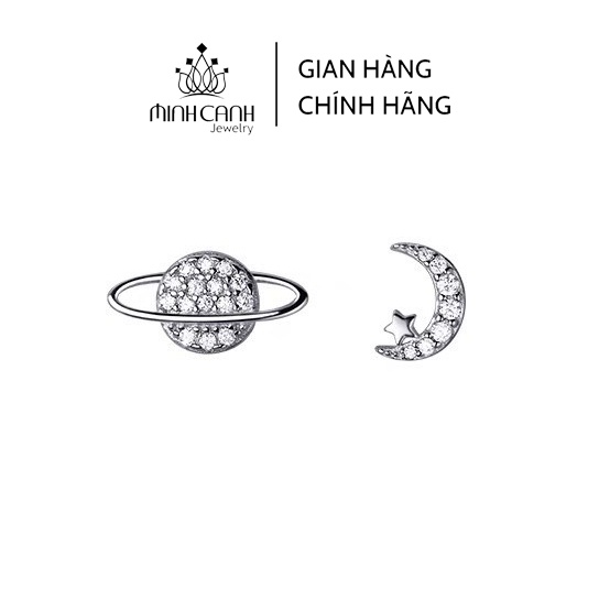 Bông Tai Bạc Trăng Sao Hành Tinh Đính Đá Minh Canh Jewelry
