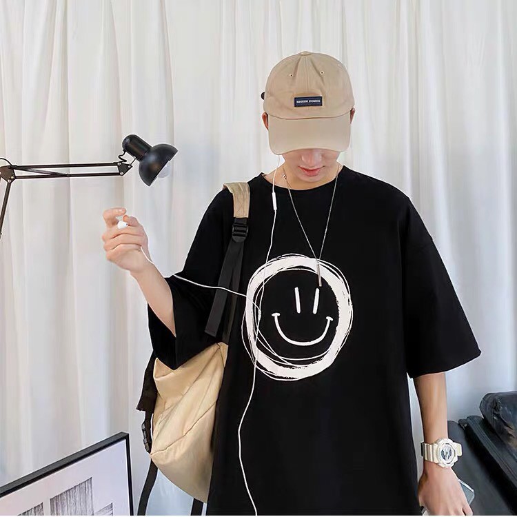 Áo thun tay lỡ unisex form rộng Mặt Tròn nam nữ phong cách ulzzang Wind | BigBuy360 - bigbuy360.vn