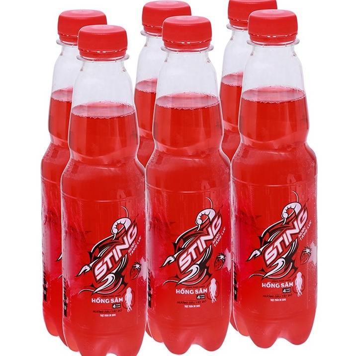 [ Lốc 6 chai] Nước tăng lực Sting dâu tây đỏ.