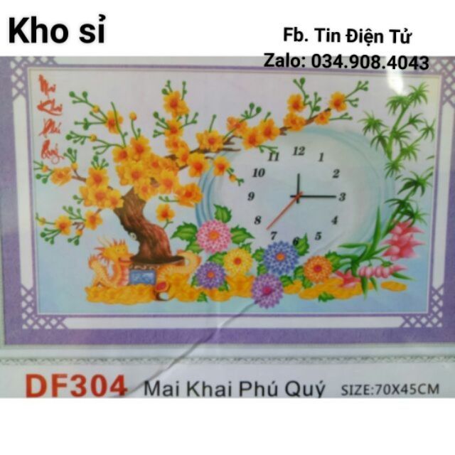 Tranh đá Mai Khai Phú Quý DF304 ( 70 x 45 cm)