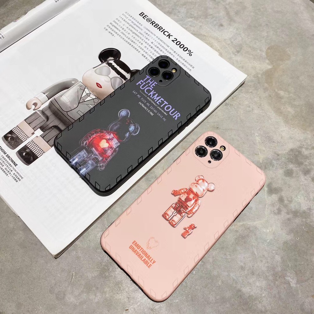 Ốp điện thoại mềm bảo vệ toàn diện họa tiết gấu cho iPhone12 12Promax 12Mini 7Plus 8 11 11Promax XR XS | BigBuy360 - bigbuy360.vn
