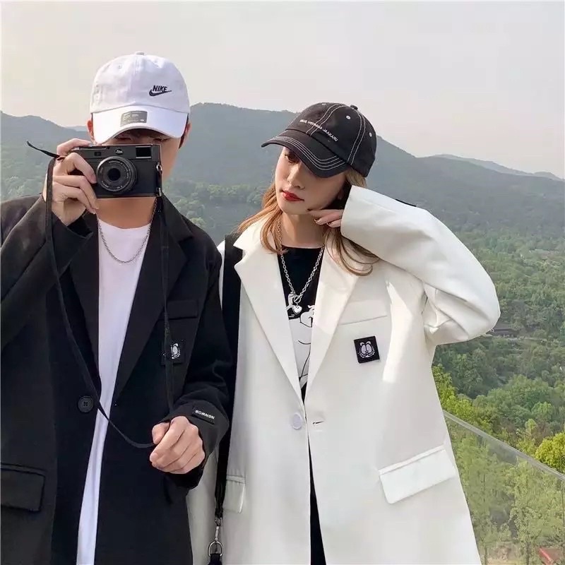 Áo Khoác Vest Blazer Unisex From Rộng Phong Cách Hàn Quốc.V016