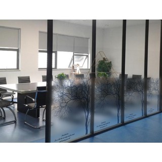 Decal dán kính cao cấp - Thân cây Xám tro ( 58x60cm )-DK7014