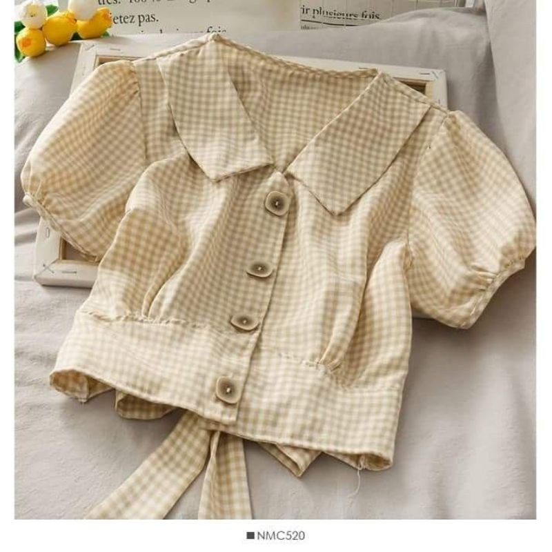 [Hàng order] Áo croptop tay phồng