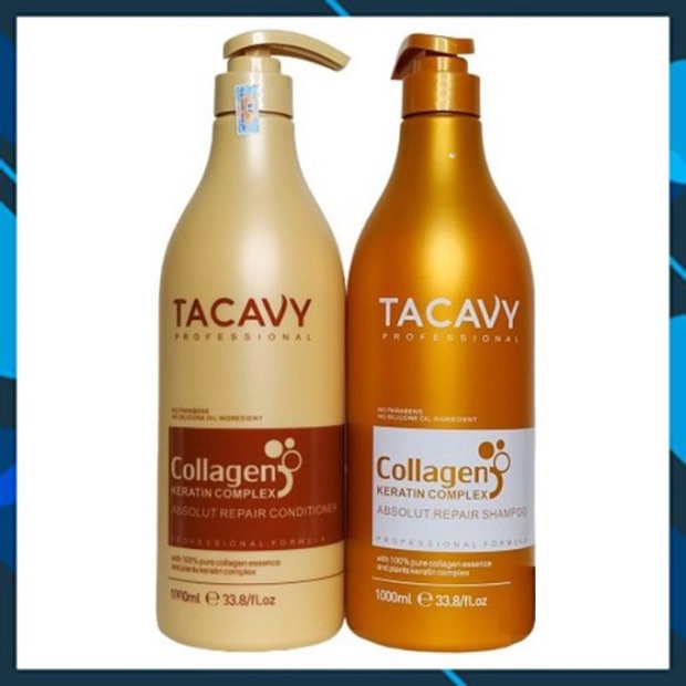 Cặp dầu gội xả Tacavy Collagen 1000ML - phục hồi khô sơ hư tổn, giảm gãy rụng