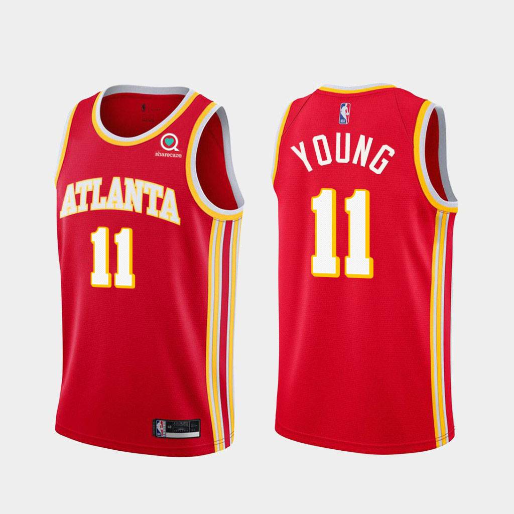 Áo thun bóng rổ jersey Atlanta Hawks 11/ Trae Young 75 sát nách phong cách thể thao