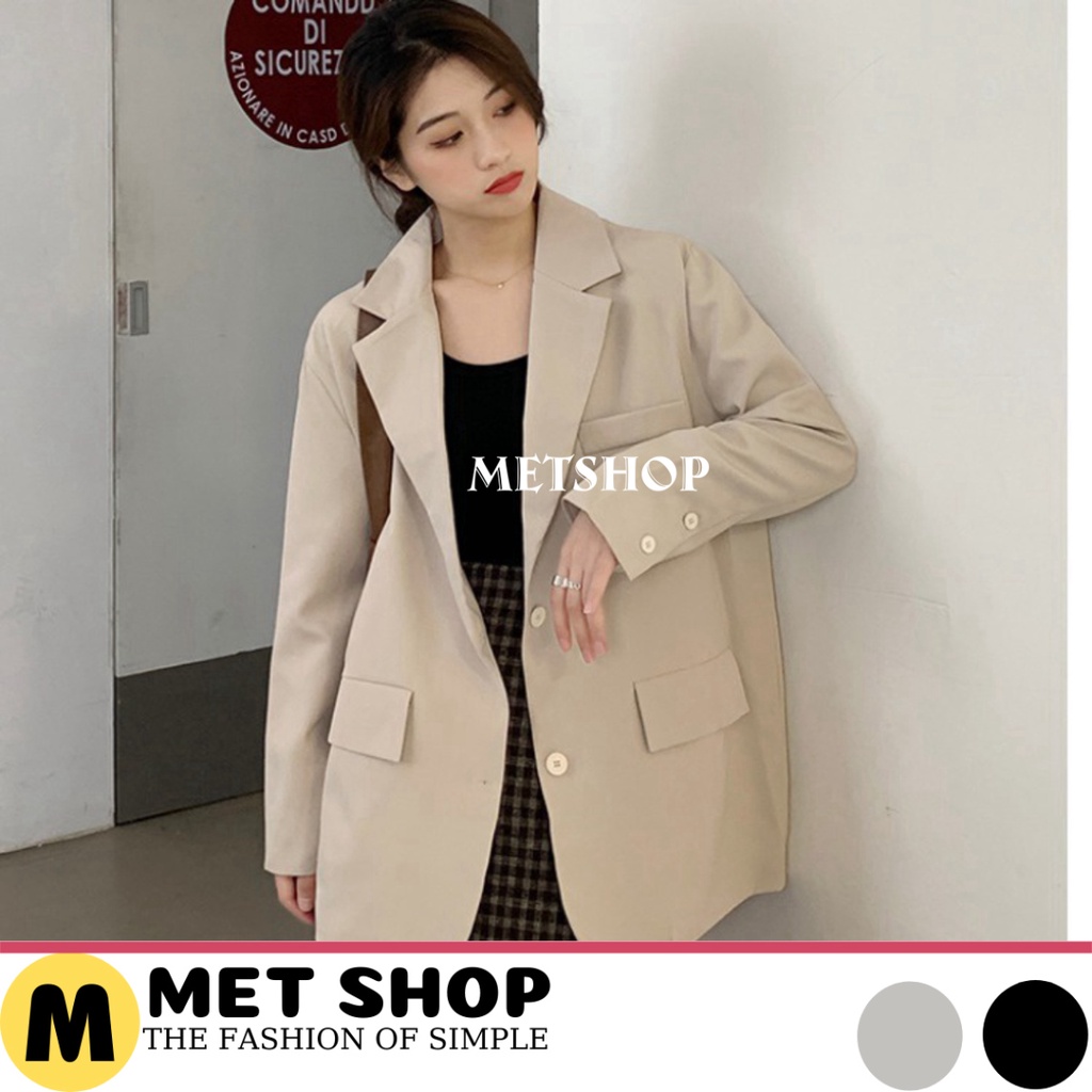 Áo vest nữ 2 lớp , Blazer tay dài màu trơn cho nữ ,AVS01 khoác ngoài cho nữ thời trang hàn quốc -MIALA