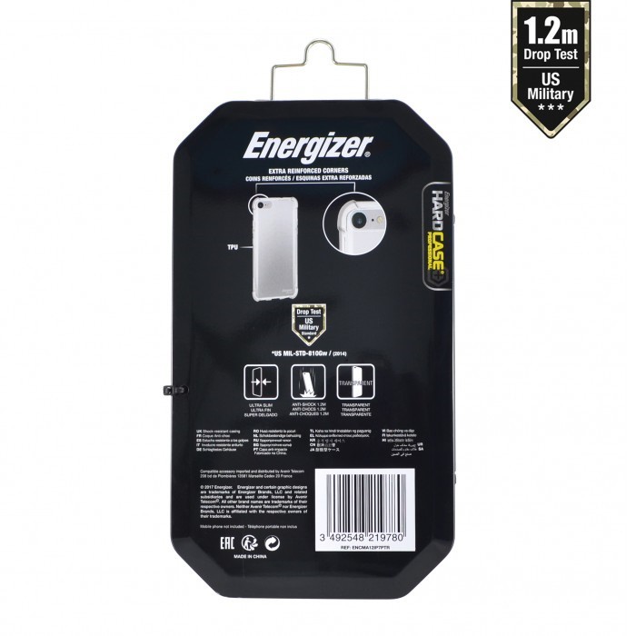 Ốp lưng trong suốt Energizer chống sốc 1.2m cho iPhone 6/7/8 Plus - ENCMA12IP7PTR