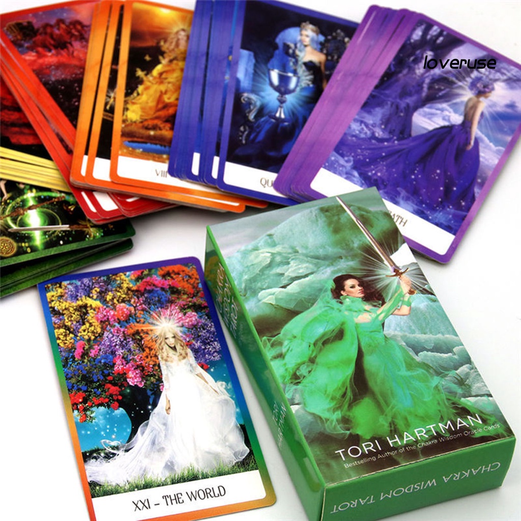 78Pcs/Set Table Card Game Beautiful Print Predicate PDF Guidebook The Chakra Wisdom Tarot for Gift /YZWJ/