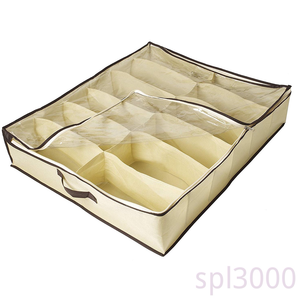 Set 2 Túi Đựng Giày 12 Ngăn Chống Bụi Giá Đỡ