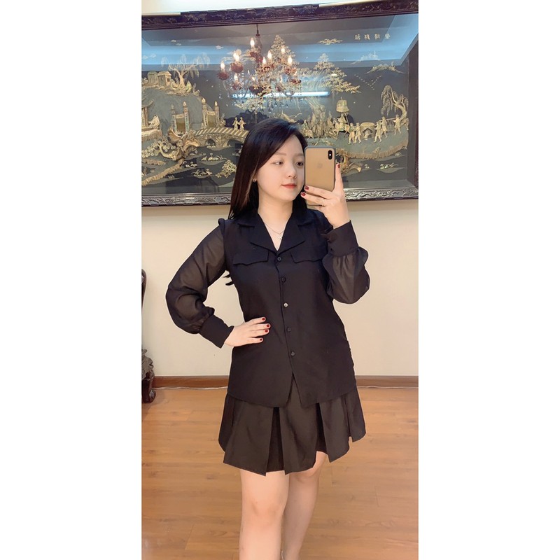 Áo sơ mi bigsize lụa hàn