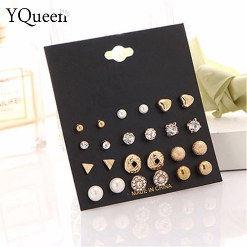 Set 12 Đôi Bông Tai Nhiều Kiểu Dáng Xinh Xắn Dành Cho Nữ