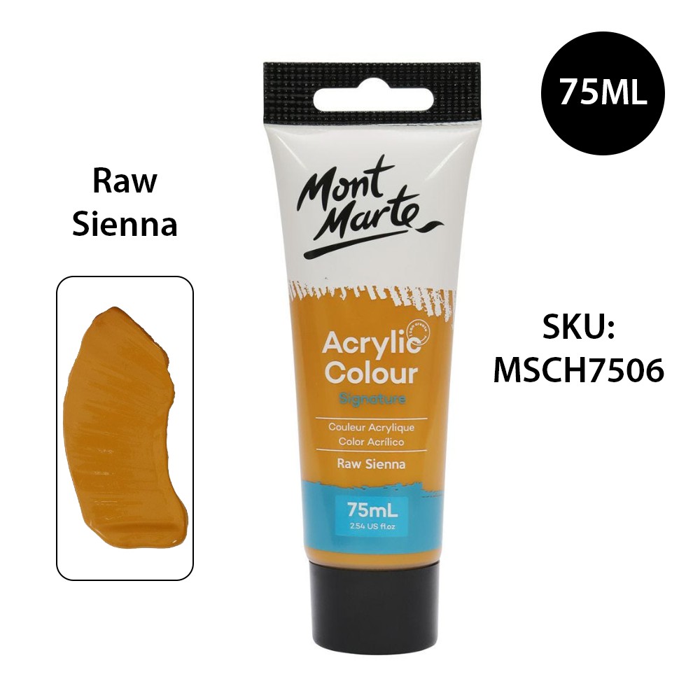 Màu Acrylic Mont Marte 75ml - Raw Sienna - Acrylic Colour Paint Signature 75ml (2.54oz) - MSCH7506