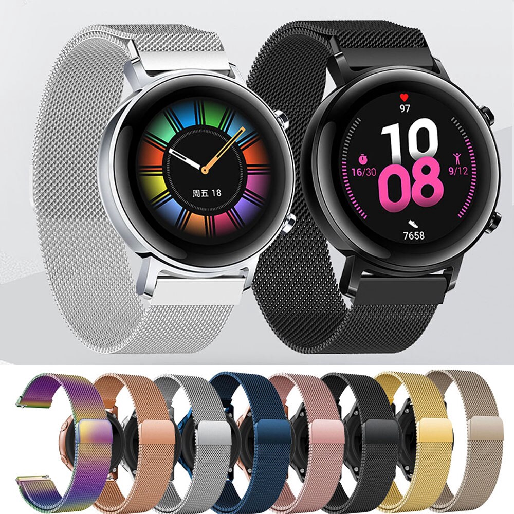 Dây Đeo Inox Milanese Có Nam Châm Cho Đồng Hồ Thông Minh Huawei Watch Gt 2 42mm 20mm Active 2 40mm 44mm