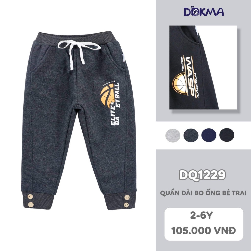 Dokma- Quần nỉ dày bo ống 2T-6T DQ1229 DQ1854