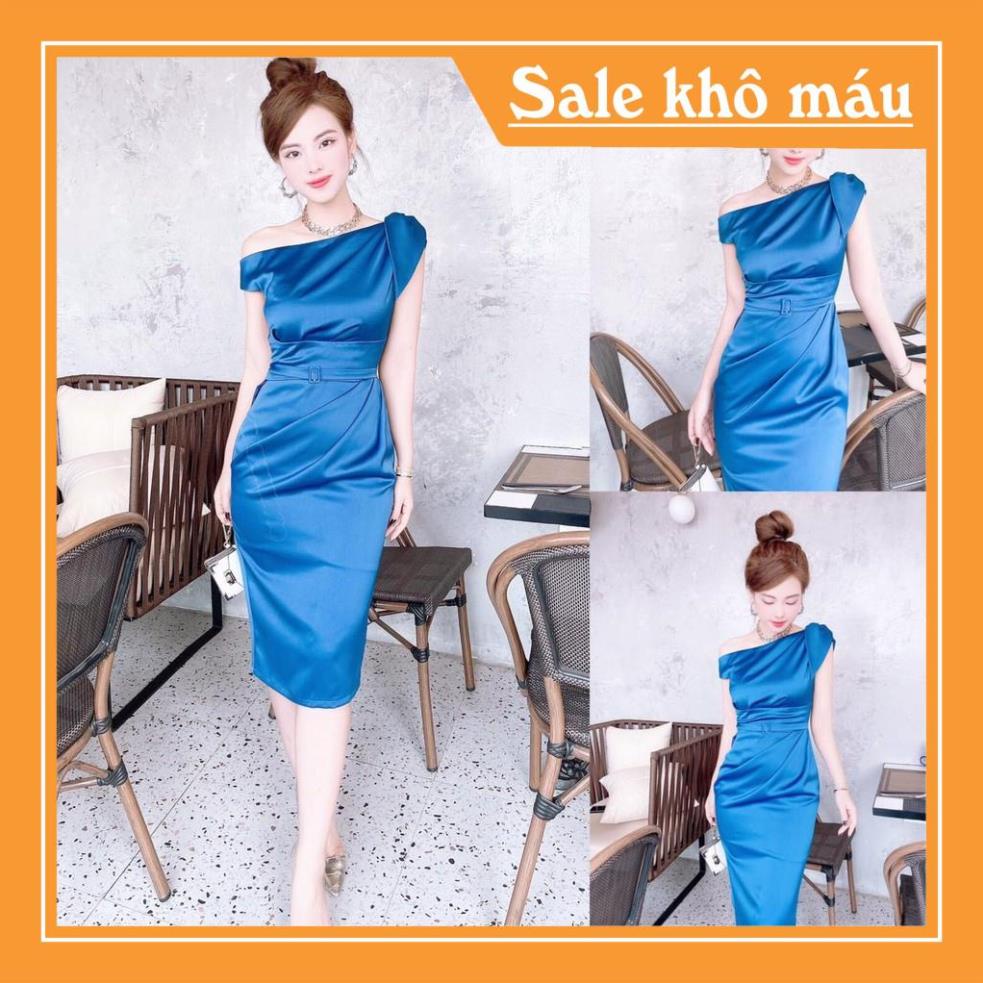 Đầm Body Thiết Kế Dự Tiệc Sành Điệu Xinh Đẹp Xanh Lệch Vai V1830 Cao Cấp | 100% Hàng Nhập Khẩu | MAZINGSHOP12