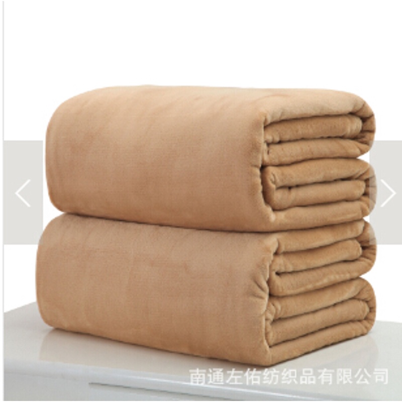 Aoto Chăn Vải Flannel Mềm Họa Tiết Kẻ Sọc Màu Trơn Ấm Áp Dùng Khi Đi Du Lịch