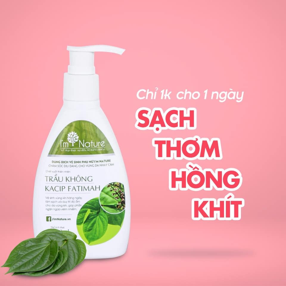 Dung dịch vệ sinh phụ nữ trầu không I'm Nature 150ml -  An toàn tuyệt đối, dùng được cho Bà Bầu, trước và sau sinh