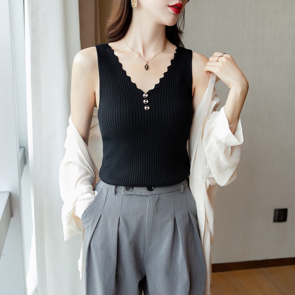 Áo không tay cổ chữ v thời trang mùa hè quyến rũ cho nữ | BigBuy360 - bigbuy360.vn
