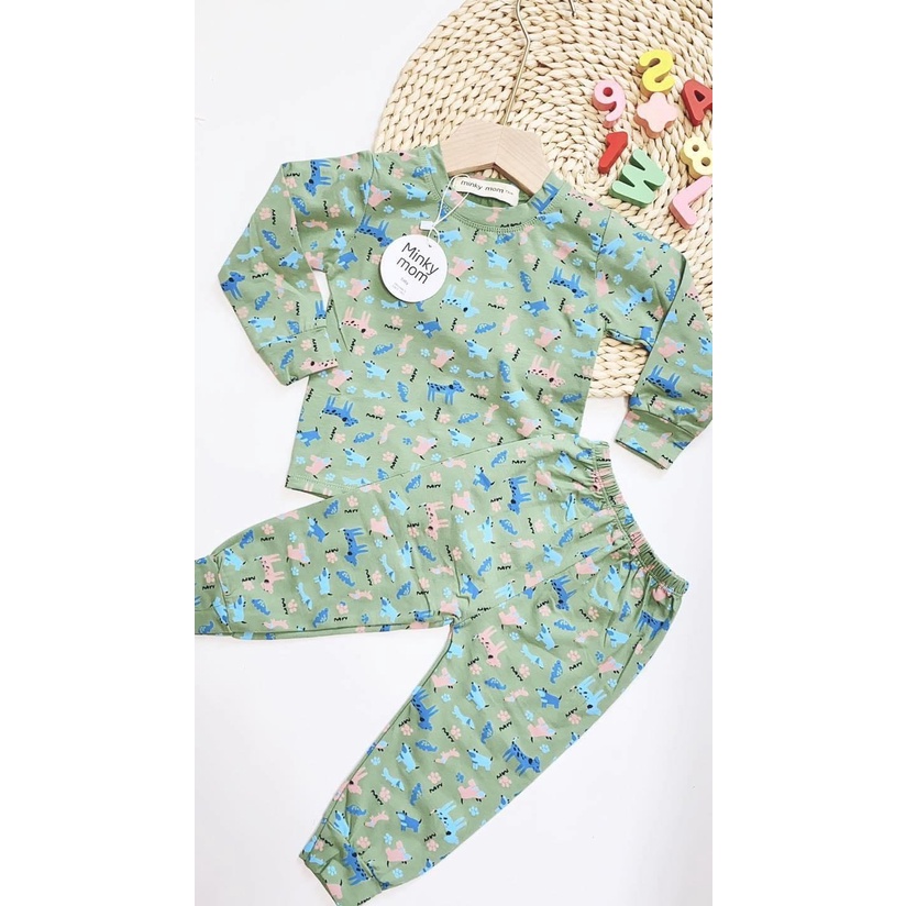 Bộ Thu Đông Cho Bé  Bộ Minky Mom Dài Tay Cho Bé Trai Bé Gái  Chất Cotton MONKEY Cao Cấp Co Giãn Thấm Hút Mồ Hôi Tốt