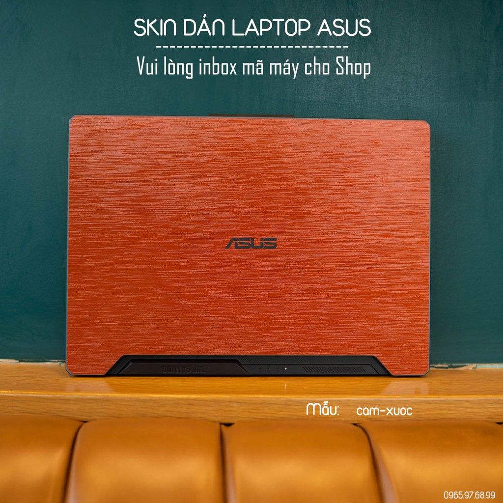 Skin dán Laptop Asus màu cam xước (inbox mã máy cho Shop)