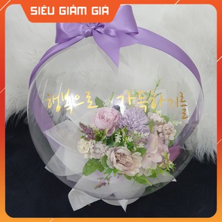 [HÀNG BÁN CHẠY] HOA HỒNG LỤA MIX LỒNG BÓNG JUMBO HÀN QUỐC, Hoa bong bóng