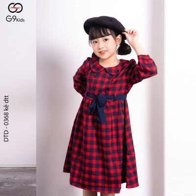 Váy bé tay dài 0368 G9moza với chất liệu kate